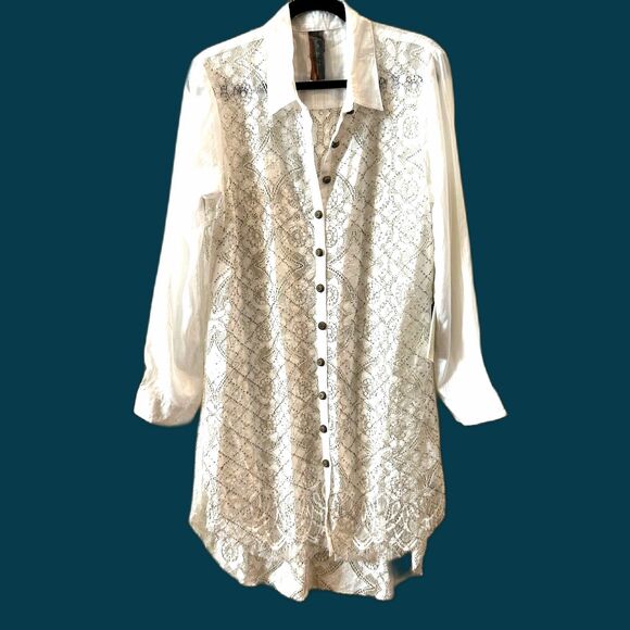Aratta Long Beautifully Beaded Blouse - Size Large - Picture 1 of 4